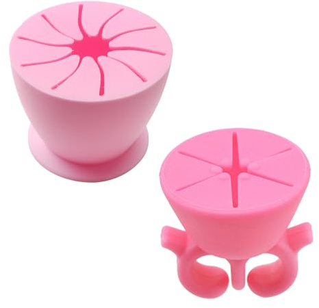 NyxSeat 2 Stück rosafarbener Silikon-Abfallsammler, Desktop-Mülleimer, ringförmiger tragbarer Abfallsammler, Desktop-Büro-Reinigungssammler