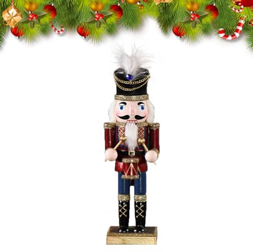 CutitiUU 25 Christmas Red Nutcracker Drum Soldier,Premium Wood Puppet Nutcracker,Nutcracker Ornament,Christmas Decoration Ornament,Christmas Nutcracker Soldier,Traditional Xmas Decoration