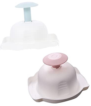 Mikinona Support De Trancheuse Professionnel En Plastique 2 Pièces Rose Et Bleu, Protecteur De Main Antidérapant Pour Outils Cuisine, Accessoire Ménager Sécurisé Pour Râper Légumes Et Fruits