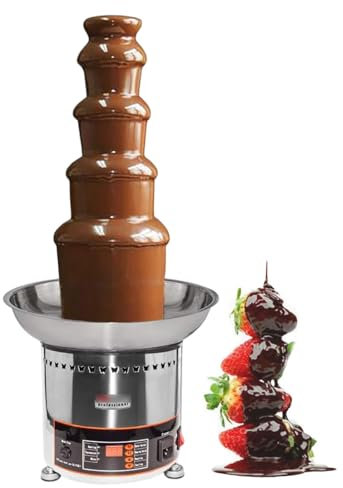Fontaine à Chocolat De Cuisine à 4-7 Niveaux, Fontaine à Fondue Au Chocolat En Acier Inoxydable, Grande Fontaine à Chocolat, TempéRature RéGlable De 0 à 150 °C, Avec ContrôLe NuméRique,5tiers