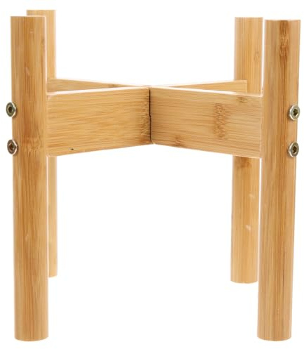 STOBOK Single Raised Dog Bowl Stand Elevated Bamboo Cat Food Bowl Holder Small Pet Feeder Stand Wooden Pet Support Rack for Household Use 18cm