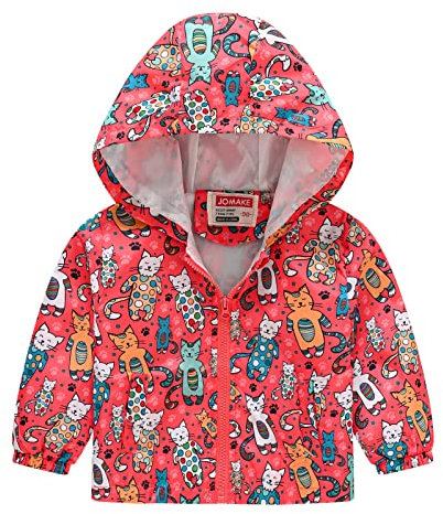 Generisch Wintermantel Herren Warm Drucken Kapuzen Oberbekleidung Reißverschluss Mäntel Langarm Winddichte Mäntel Jacken Für Jungs Frühling (A4-Red, 18-24 Months)