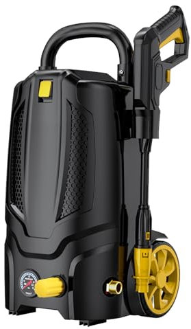 qorkhogr Pulitore elettrico ad alta pressione 110 bar pulitore elettrico regolabile con motore a induzione, macchina di pulizia auto per giardino, patio, nero