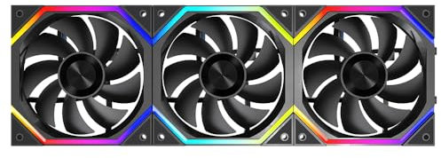 TZMRIT Build Blocks UNI FAN - ARGB Fan - Daisy Chain Design - One Cable Connection - RGB PC Case Fan 120 mm Black