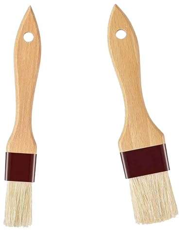 2PCS Pastry Brushes – Basting Brushes for Cooking, Grilling, Baking – Non-Shedding BBQ Brush Set for Marinades, Butter, Sauces & Kitchen Use