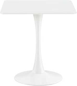 buybyroom moderner Esstisch 70x70 Küchentisch Kleiner Esstisch quadratischer Tisch mit Metallbeinen geeignet für Wohnzimmer Esszimmer Balkon, weiß
