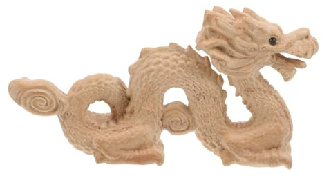 Zerodeko Drachenverzierung glückverheißende Drachenfigur Dekoration Drachenschmuck Reichtum Glücksfigur Auto die chinesen bürodeko Chinesische Drachendekore dekoratives Drachendekor hölzern