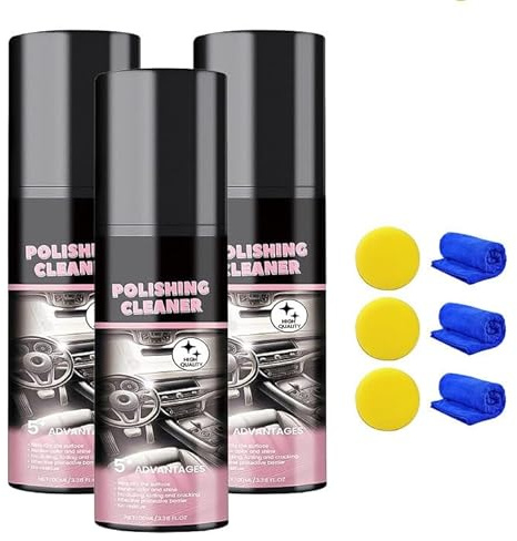 Matame Car Interior Cleaner, 2025 Nettoyage Voiture Interieur, Nettoyage Cuir Voiture Interieur, Produit Nettoyage Voiture protège et revitalise Les sièges, Tableaux de Bord, Volants (3PCS)