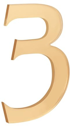 HASWARE 4-Inch Self-Adhesive House Number - Waterproof and Weather-Resistant - Easy Installation for Home Mailbox Post Door (Gold, 3)