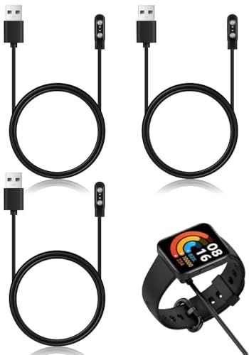 coalwop Chargeurs Montres Connectées - Câble USB Magnétique 2 Broches, 2,5 mm d'écart entre broches, 9 mm d'écart magnétique, Pack de 3, Charge Rapide & Polyvalent