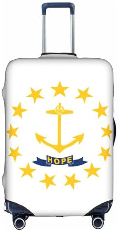 NBAGHPQ Rhode Island State Flag Print Universale Elegante Valigie Copertura Elastica Lavabile Anti Graffio Protezione Bagagli, bianco, S
