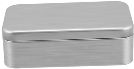 minkissy Container Square Metal Reliable and Protection with with Water Storage Small Decorative Tinplate Box Lid Silver Design for Jewelry Items Home and Office