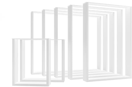 HEVVA Tischbeine Basel | Stabile Konstruktion | Tischkufen Metall Tischgestell für Esstisch, Küchentisch, Arbeitstisch, Schreibtisch, Gartentisch, Couchtisch, Bank (1x Tischbein - Weiß – 50x72 cm)