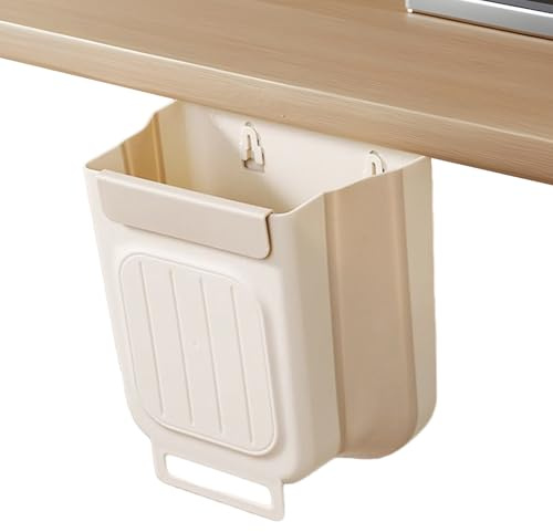 Genérico Cubo De Basura De Pared Para Baño - Contenedor De Basura Plegable De 11 Litros - Papelera Para Encimera Cocina | Para Cocina Baño Oficina Hotel Apartamento Garaje Dormitorio Estudio