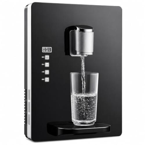 2200W Instant Hot Water Tap - Wall-Mounted Plumbed-In Dispenser with 30L/h Flow, Adjustable Temperature, Large Touch Screen & Child Lock for Home