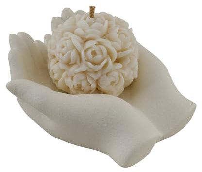 Doni Bomboniere Comunione 1 pz Mano con Candela A Forma Matrimonio Sfera Rose Idee Regalo Complete Originali Economiche