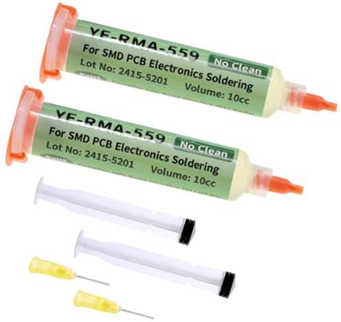 FUHAMJ Flussante per Saldatura No-Clean Senza Piombo a Base di Rosin,RMA-559, 2 Pezzi Kit, Per Saldatura di Telefoni, BGA, SMD, PCB,Riparazione Elettronica,10ML