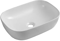 iBathUK Modern Curved Countertop Sink Wash Basin Gloss White Ceramic