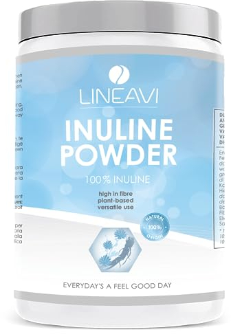 LINEAVI Inulinpulver, 500g Inulin Pulver, kalorienarmer Ballaststoff aus der Chicoree Wurzel (Zichorie), Darmflora, für Getränke und zum Kochen und Backen verwendbar, in Deutschland hergestellt