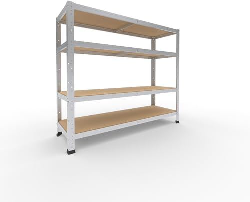 shelfplaza Home 100x120x40cm Schwerlastregal verzinkt mit 4 Böden x 175kg | Kellerregal · Lagerregal · Metallregal · Regale für Kellerraum · Steckregal · Abstellraum Regal