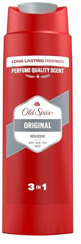 Old Spice Original duschgel och schampo för män, 400 ml, universell 3-i-1-formel för att tvätta kropp, hår och ansikte, långvarig fräschhet, parfymkvalitet, djuprengöring