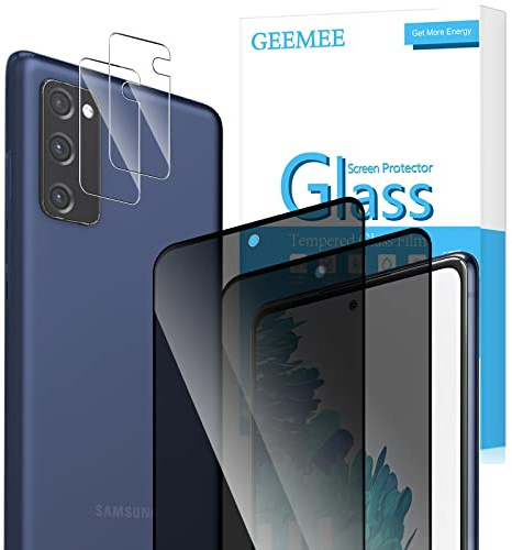 GEEMEE für Samsung Galaxy S20 FE 4G&5G Anti-Spähen Privatsphäre für Panzerglas Schutzfolie +Kamera Schutzfolie,【2 Stück+2 Stück】 Anti-Spähen Displayschutzfolie Blasenfreie Blickschutzfolie Anti-Spy