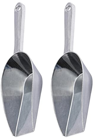 Cabilock Aluminium Eisschaufel 2 Stück - Multifunktionale Quadratische Mundschaufel Für Bar Küche Und Supermarkt - Ideal Zum Servieren Von Eiswürfeln Lebensmitteln Und Mehr