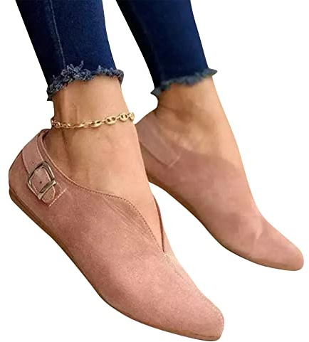 HLIYY Women's Pointed-Toe Flat Elegant Flat Ballerina Casual Shoes Slip On Shoes Comfortable Sailing Shoes Casual Boat Shoes Breathable Low Shoes for Women