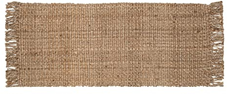 THE BEER VALLEY Hand Woven Jute Runner Rug, 2.5'x8' - Natural, Reversible Farmhouse Rugs for Hallway, Kitchen, Living Room - 30x96 Inches