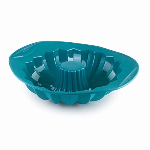 Lacor Stampi per Pasticceria al Platino, Savarin Stampo Basso per Pan di Spagna, Stampo in Silicone, Antiaderente, Flessibile, Senza Bpa, Microonde Sicuro, 25x7 cm, 1.5 L, 68768