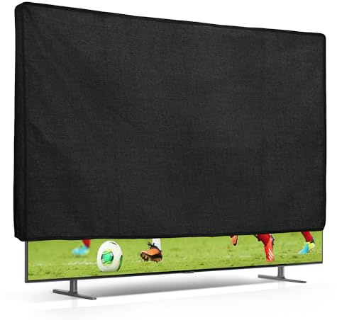 kwmobile Custodia Protettiva TV Compatibile con 65 TV - Copri Televisore da Esterno - Copertura Antipolvere TV nero