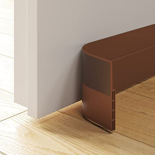 CRINSTON® Burlete Bajo Puerta Autoadhesivo | PACK 3 UNIDADES | Protección contra el Frio/Calor, Insonorización, Evita la entrada de insectos y malos olores. (Marron)