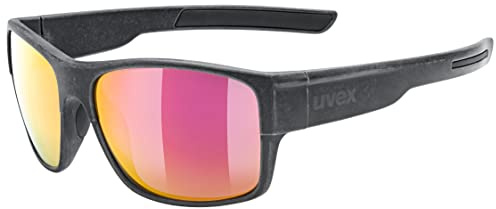 uvex esntl urban - Sonnenbrille für Damen und Herren - starker Schutz vor Sonnenstrahlung - 100% UVA-, B, C Schutz - black matt/mirror red - one size