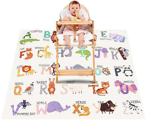 Spielmatte Baby Krabbelmatte Faltbarer, Hochstuhl Bodenmatte, 51 Rutschfeste Große Unterlage Bodenschutz für Hochstuhl Splat/Hochstuhl-Spritzmatte für Kinder, Baby, Kleinkind Fütterung