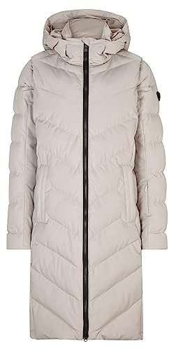 Ziener Damen TELSE Winter-Mantel | warm, atmungsaktiv, wasserdicht, knielang, silver beige, 38