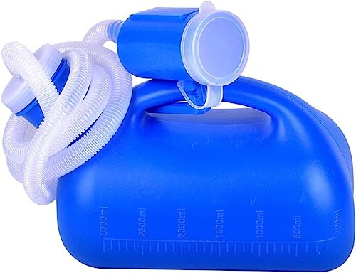 Urinalflasche für Herren, 3000 ml, mit 1,6 m Schlauch, Blau