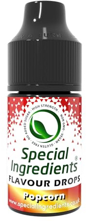 Popcorn Flavour Drop 500ml Highly Concentrated Versatile Food Flavouring - Vegan, Non GMO, Gluten Free