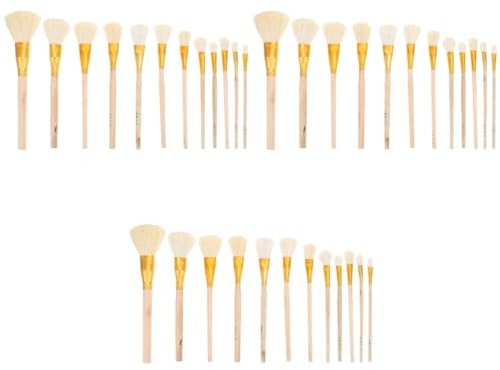 STOBOK 36stücke Teiliges Malpinsel Aus Ziegenhaar Für Professionelles Gilding Für Kreative Farbprojekte Und Feine Detailarbeiten Komfortabler Holzgriff Für Müheloses Arbeiten