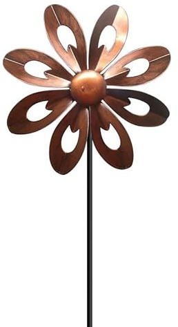 Windrad Garten, Vintage Windspiel Garten, Windspiel Metall, Windrad Garten Metall, kann für Garten, Terrasse, Balkon, Rasen, Terrasse Dekoration verwendet Werden (Kupferfarbe)
