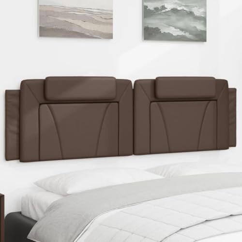 Homgoday Coussin pour tête, tête de lit, coussin de tête, couvre-chef, coussin mural, tête de lit, dossier de chambre à coucher, marron, 180 cm, cuir synthétique