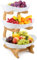 YOPEUC Corbeille a Fruit 3 Etages, Corbeille de Fruits, Panier de Fruits Panier a Fruits 3 Etages et Legumes avec Support en Bois Résistant pour la Décoration de Cuisine
