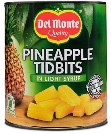 Del Monte Pineapple Tidbits in Syrup, 3 kg, Pizza Cut
