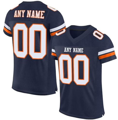 Maillot Personnalisé pour Adulte et Enfant, Homme et Femme Ballon Football Americain Oversize Sport Tee Rugby Shirt Personnalisable avec Nom Numéro L'équipe