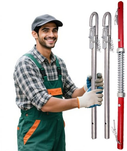 AMUFJJ abschleppstange Abschleppstange Für Pkw Kugelkopf, 3 T/ 5 T/ 6 T/ 8 T/ 20 T/ 30 T/ 50 T Abschleppstange Mit Zugkupplung Für Pkw Mit Anhängerkupplung, Mit Zwei-Wege-Dämpfung(3 ton)