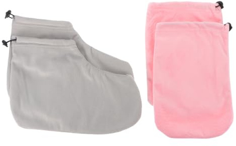 Guanti di Paraffina per Mani e Piedi, Coperture Elastiche Rosa | Tessuto Morbido, Uso Spa, per Cura Cera su Mani e Piedi, Veste Amici