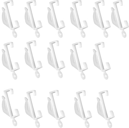 DWUENT White Plastic Curtain Track Gliders, Shower Hooks, Curtain Glider Hooks (Pack of 60/80) - Smooth Sliding, Durable 5cm Length for Window Tracks & Doors (60)