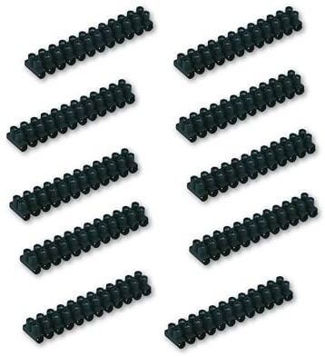 REV Lüsterklemmen SPARSET - 10x Dosenklemmen, 12-polig, 0,5-4mm², 450V, 32A, teilbar, schwarz