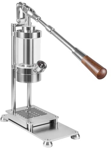 1-16Bar Manual Lever Espresso Maker, Hand-pressed Stainless Steel Coffee Press Machine with 58 mm Portafilter & 345ML Water Capacity, for Cappuccino, Latte, Macchiato, Home Travel