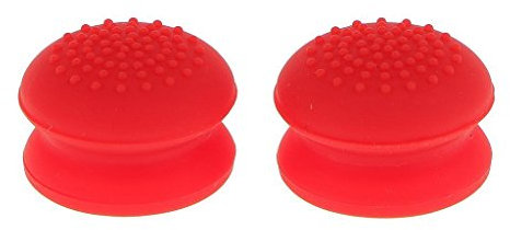 Lot de 2 manettes analogiques antidérapantes pour manette de PS4, PS3, Xbox 360, Xbox One (rouge)