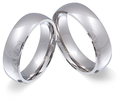Juwelier Schönschmied - Herren Freundschaftsringe Partnerringe Hochzeitsringe Glamour Edelstahl 60-62 2HHac - Kostenlose Wunschgravur mit AMAZON KONFIGURATOR online gestalten!